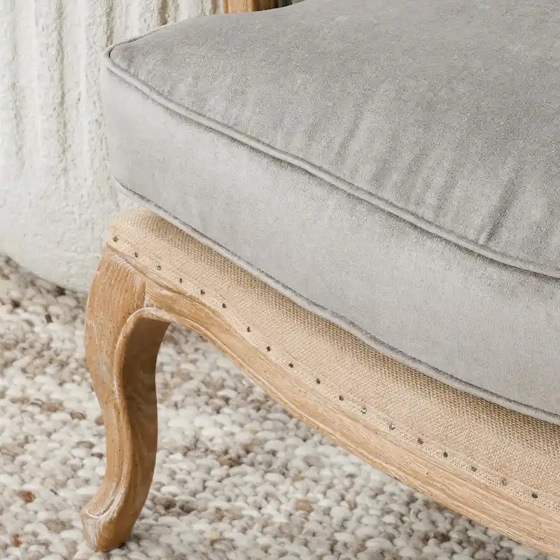 Classic Home Brittani Upholstered Grey Arm Chair - 38Hx29Wx31D