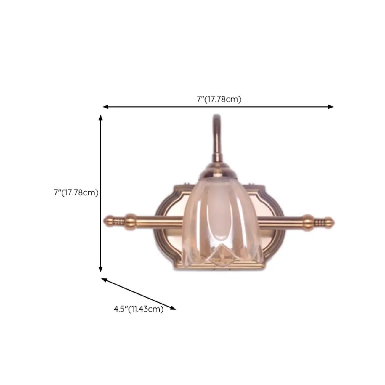 Modern Brass 3-Light Geometric Bathroom Vanity Light