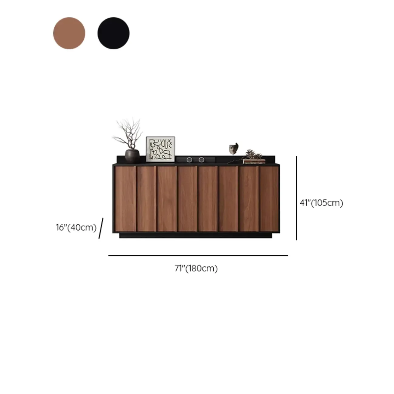 Modern Wood Buffet with Alterable Shelf and Drawers