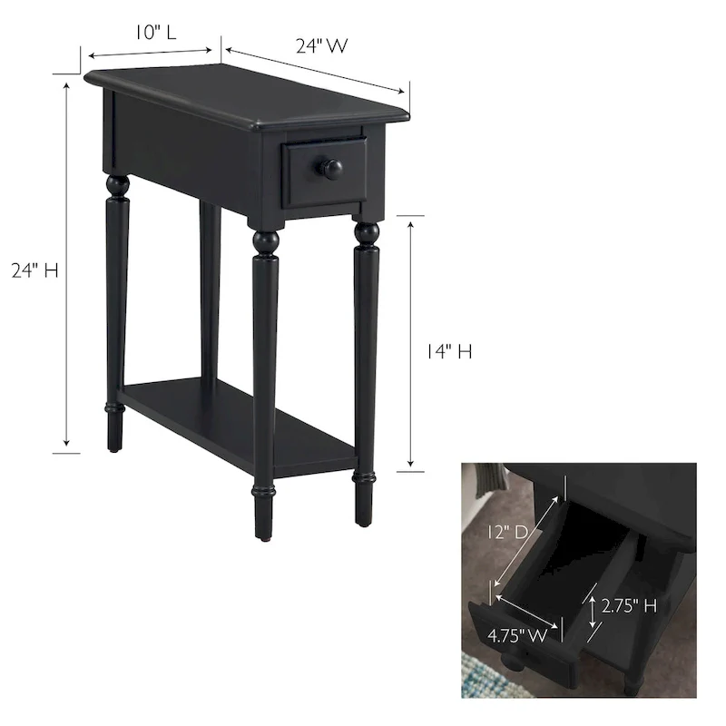 Coastal Chairside Wood Accent Table