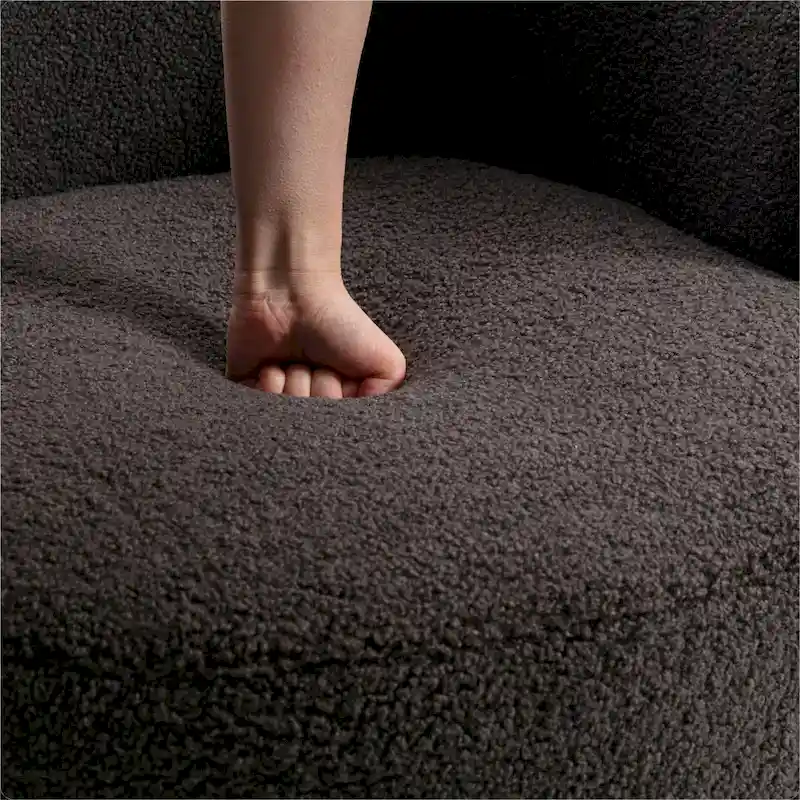 Teddy Fabric Swivel Accent Armchair Barrel Chair