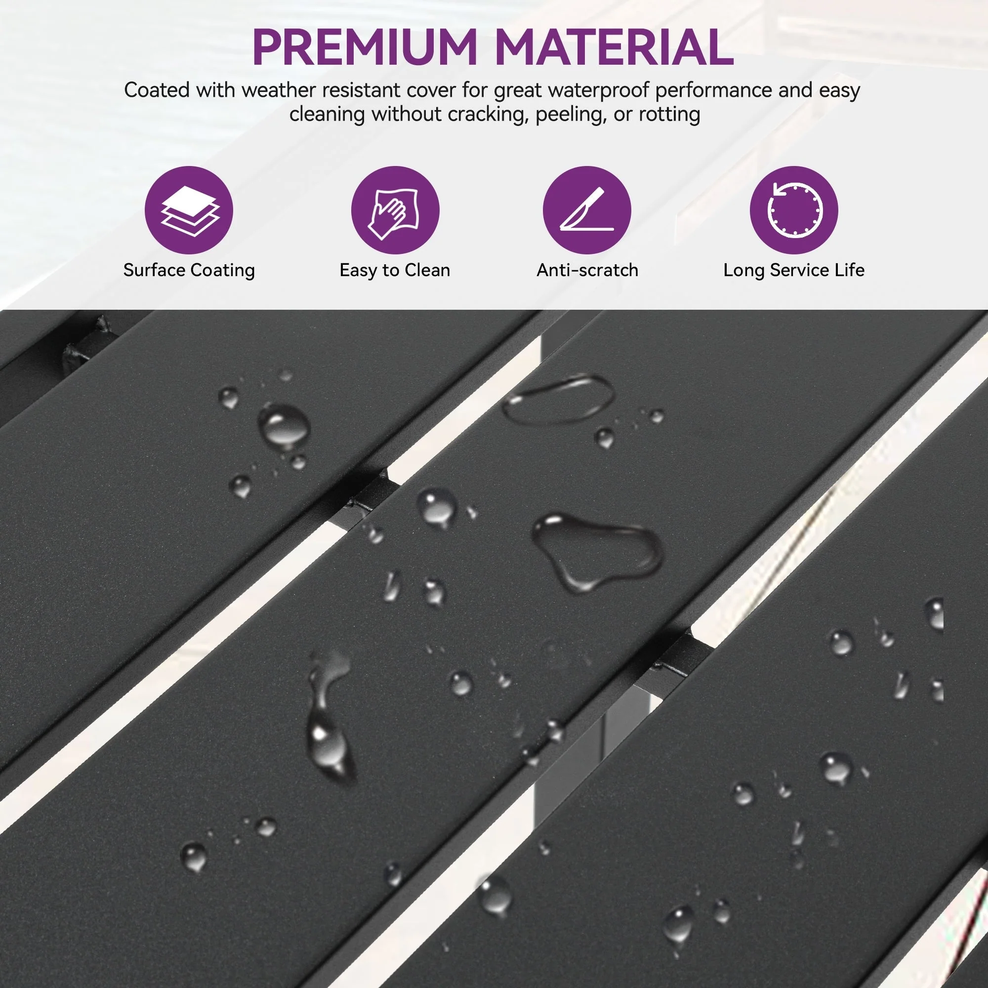 Moasis Patio Metal Counter Table Bar Table with Wheels