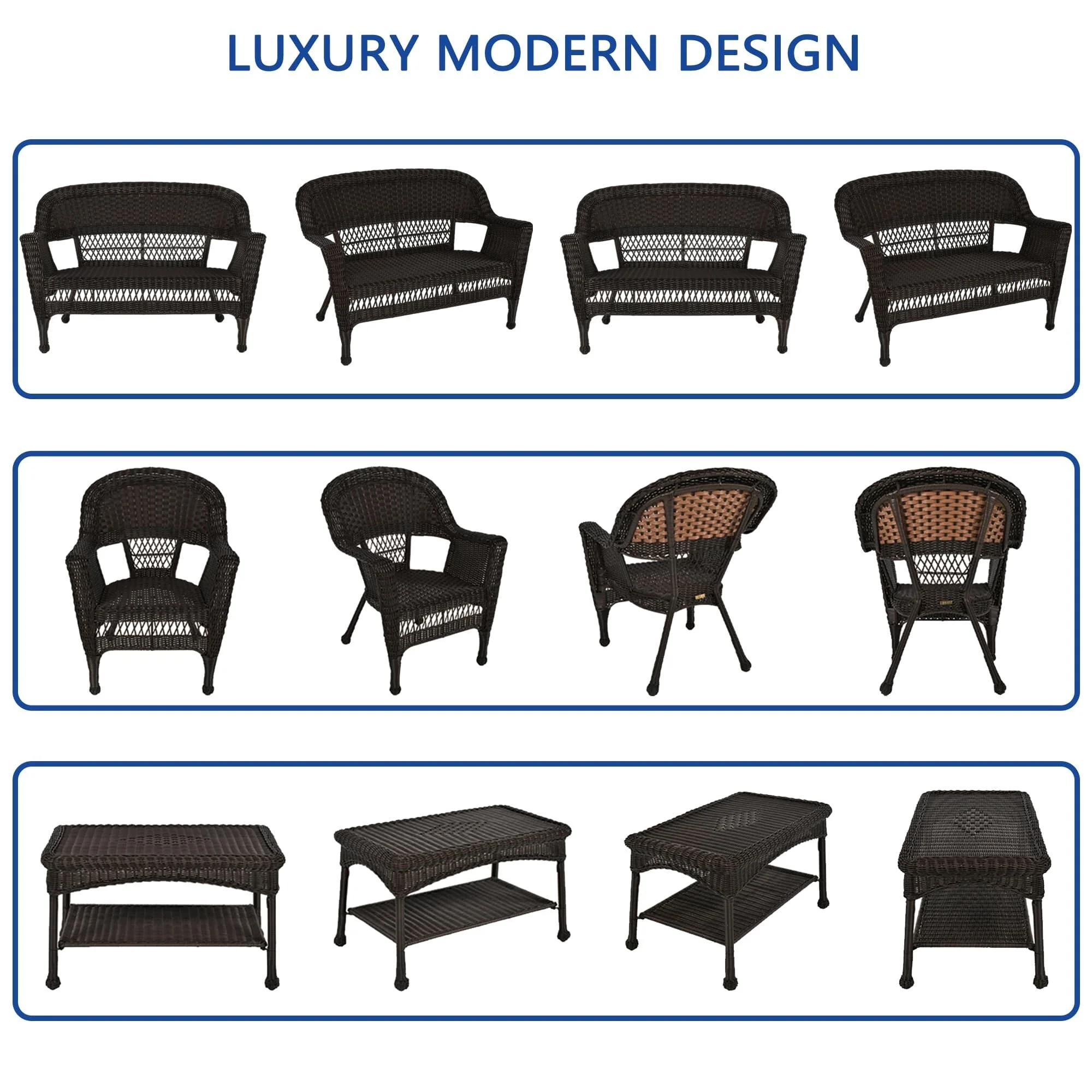 Wicker Patio 4-piece Conversation Set