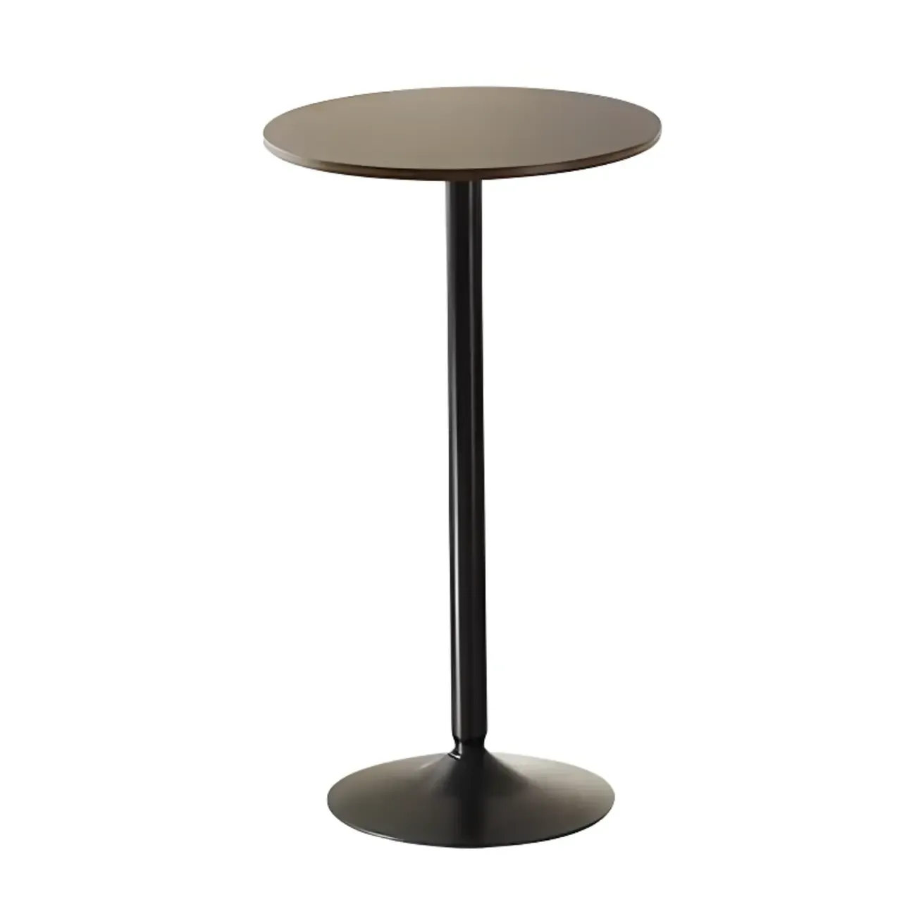 Scandinavian 36 Wooden Round Bistro Table with Metal Pedestal