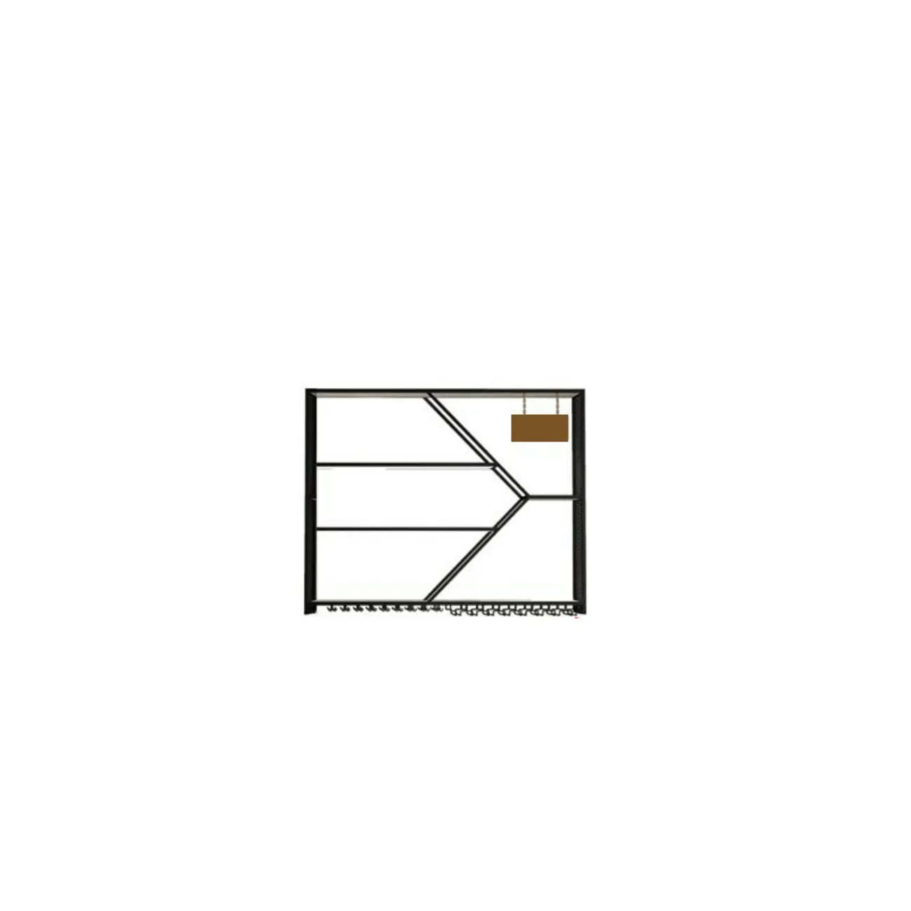 Iron Wine Bottle and Open Wine Glass Holder with Lighting