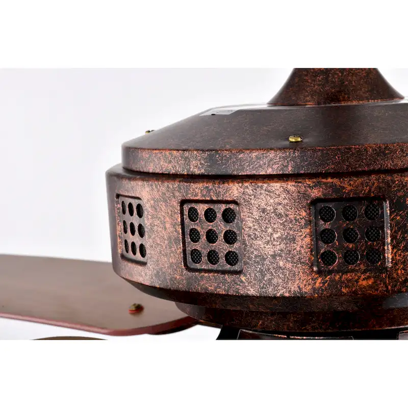 Chandler 52 Inch Antique Copper Finish Crystal Ceiling Fan with Remote