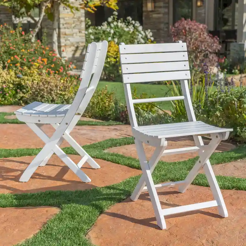 Outdoor Acacia Wood Folding Dining Chair (Set of 2)