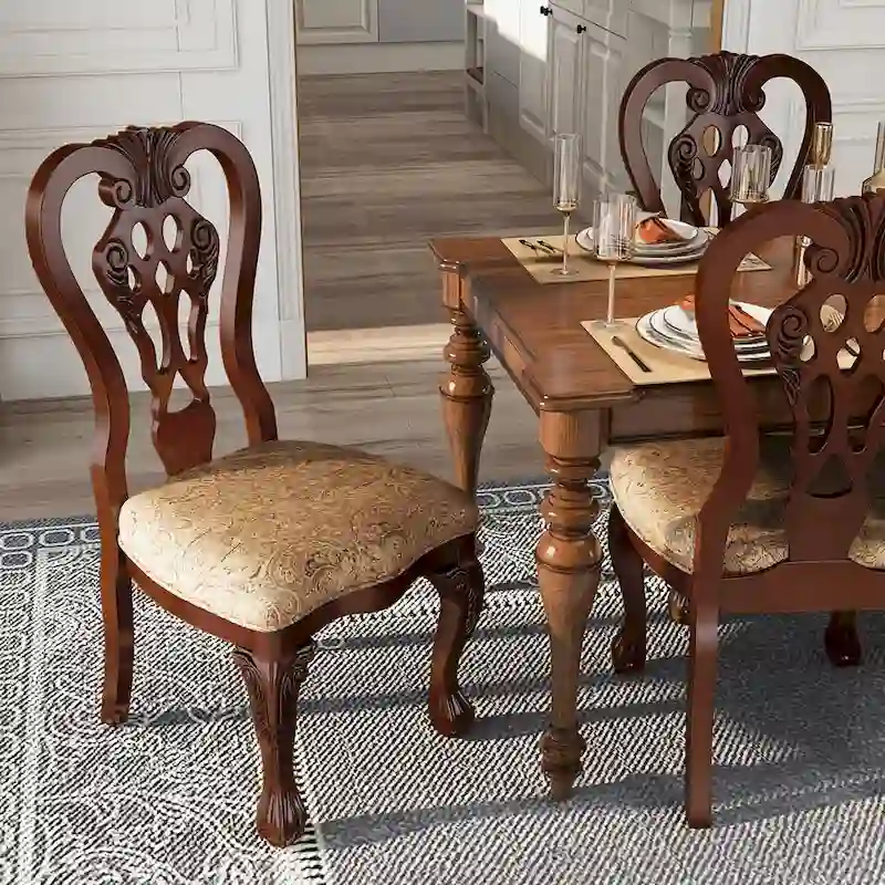 Carpia Traditional Wood Dining Chairs (Set of 2) by Furniture of America