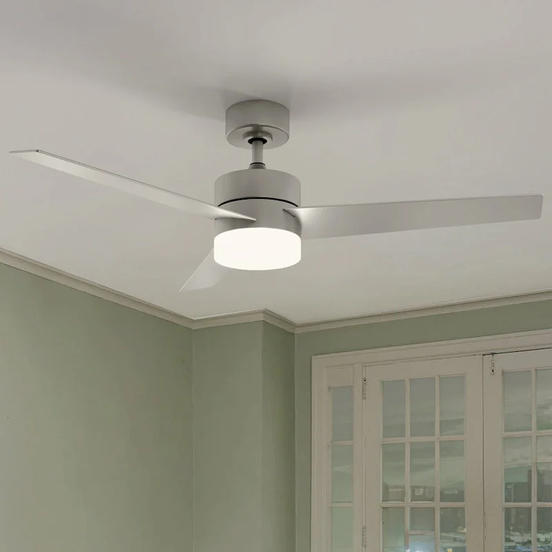 Modern Ceiling Fan with Adjustable LED Light and Remote Control, with 3 Blades - 52