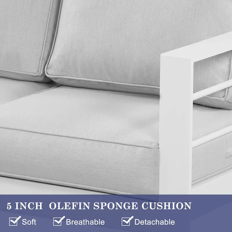 4 Pcs Patio Conversation Set with Propane Firepit