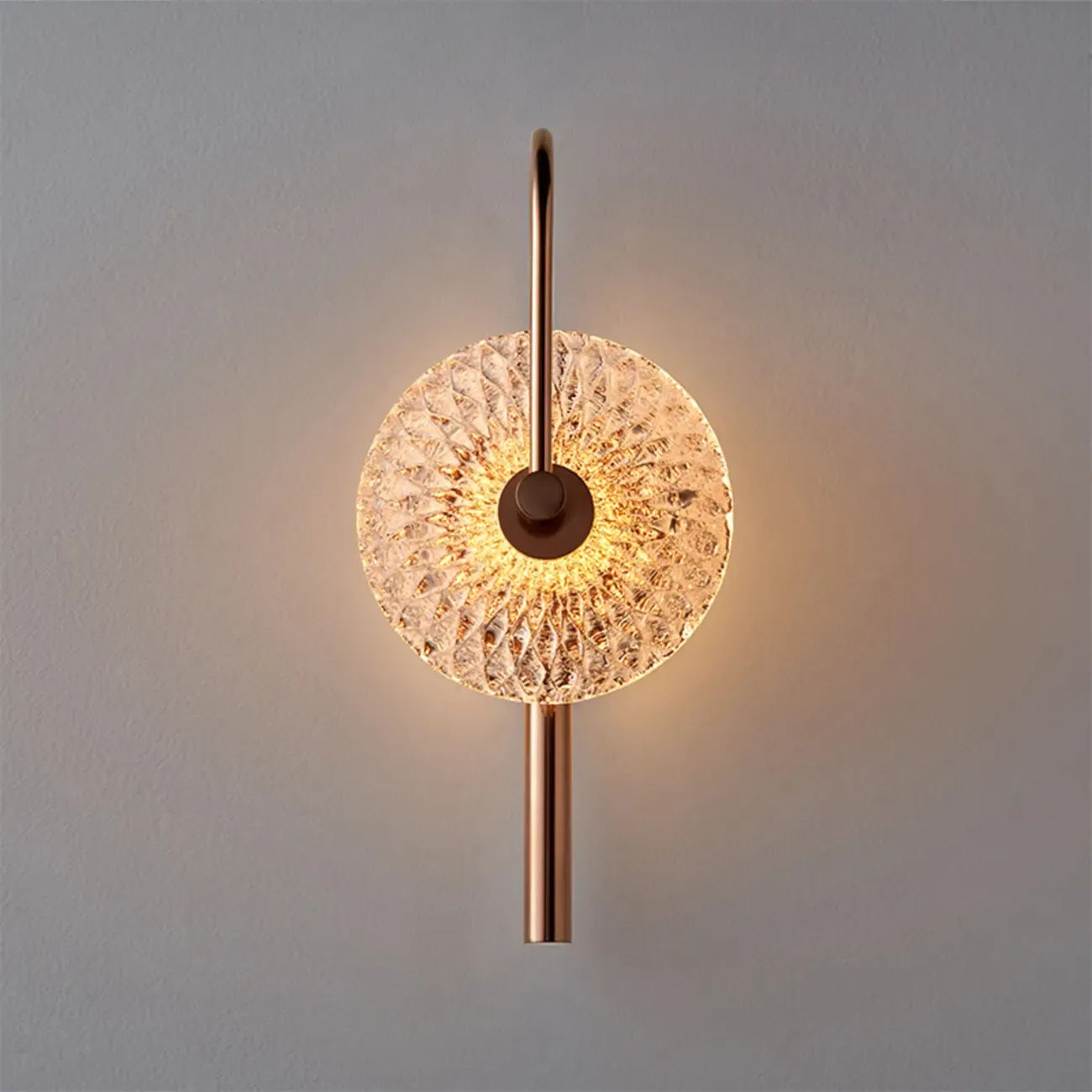 Modern Metal Glass Round Wall Sconce