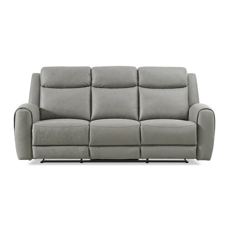 Roundhill Furniture Wesley Transitional Manual Reclining Sofa, Gray