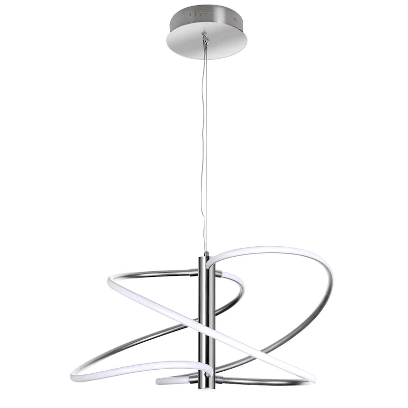 Dainolite Romy Modern and Contemporary 36W Pendant Polished Chrome with White Silicone Diffuser