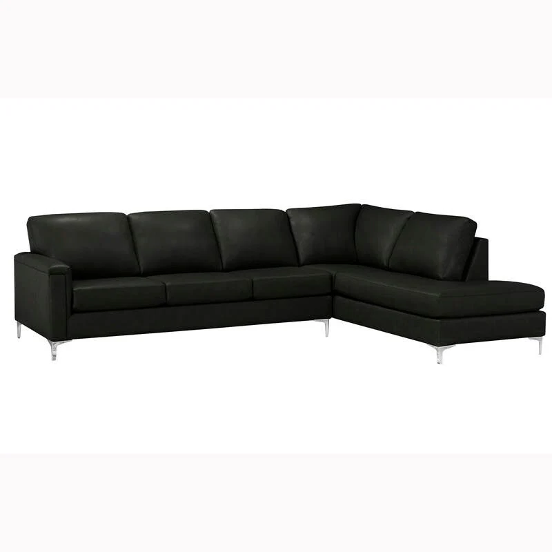 Malibu L-shaped Top-grain Leather Sectional Sofa - 122.5 x 85 x 36.5 x 35