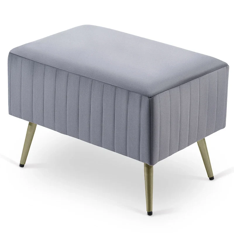 24 Modern Upholstered Entryway Bench with Padded Velvet Seat