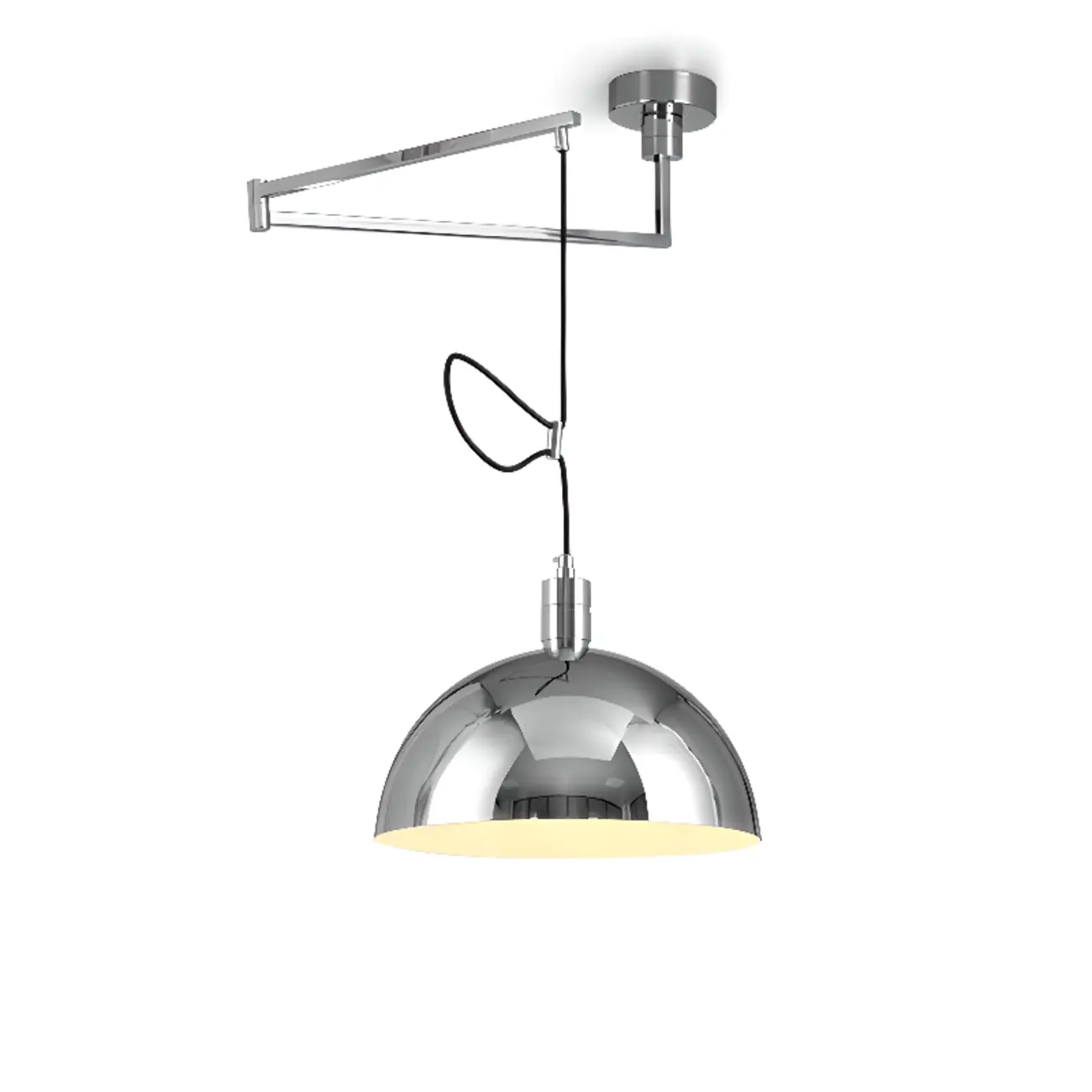Adjustable Chrome Dome Swing Arm Kitchen Pendant Light from