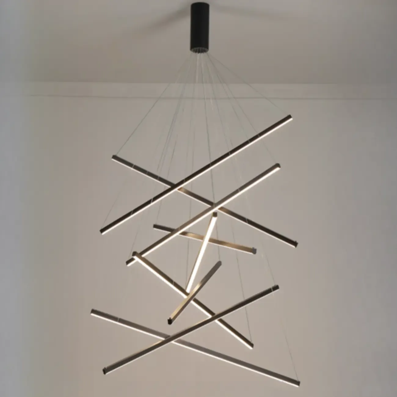 Modern Geometric Linear Sputnik Chandelier