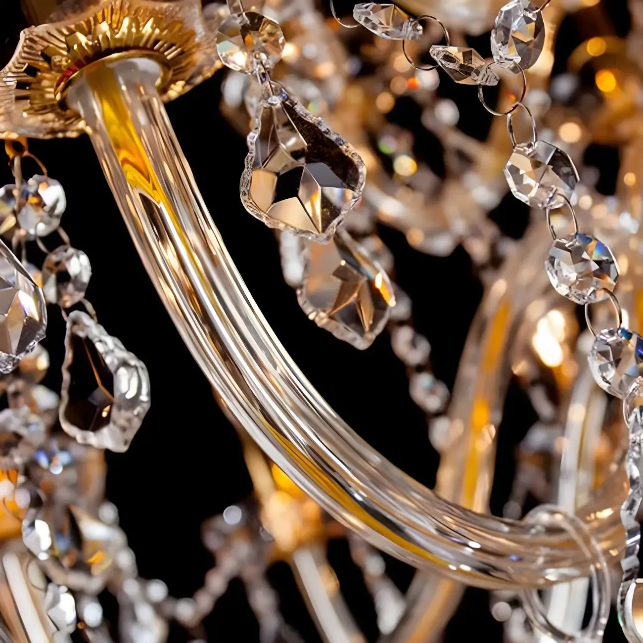 Mid-Century Luxurious Crystal Candelabra Chandelier