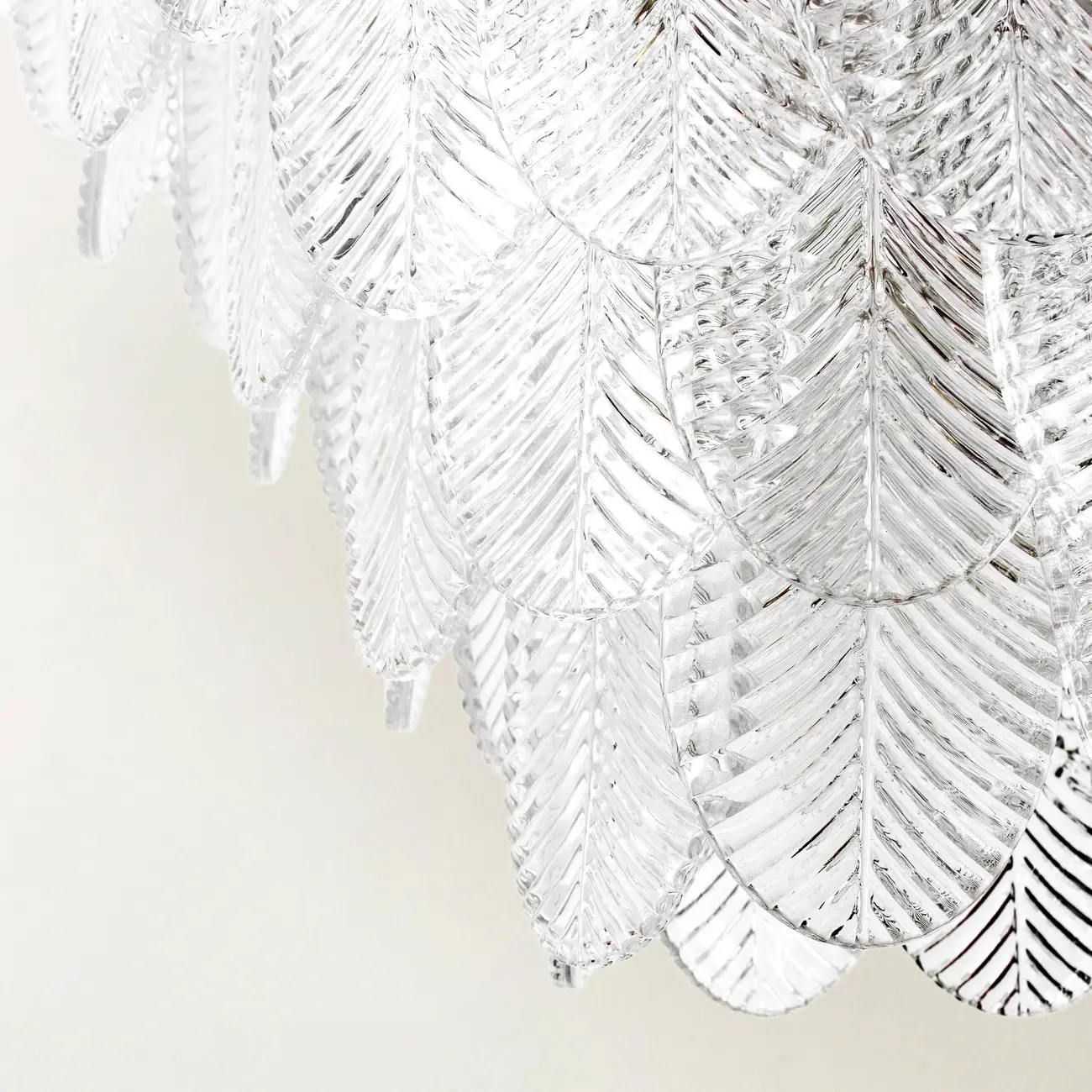 Elegant Leaf-Shaped Glass Crystal Chandelier