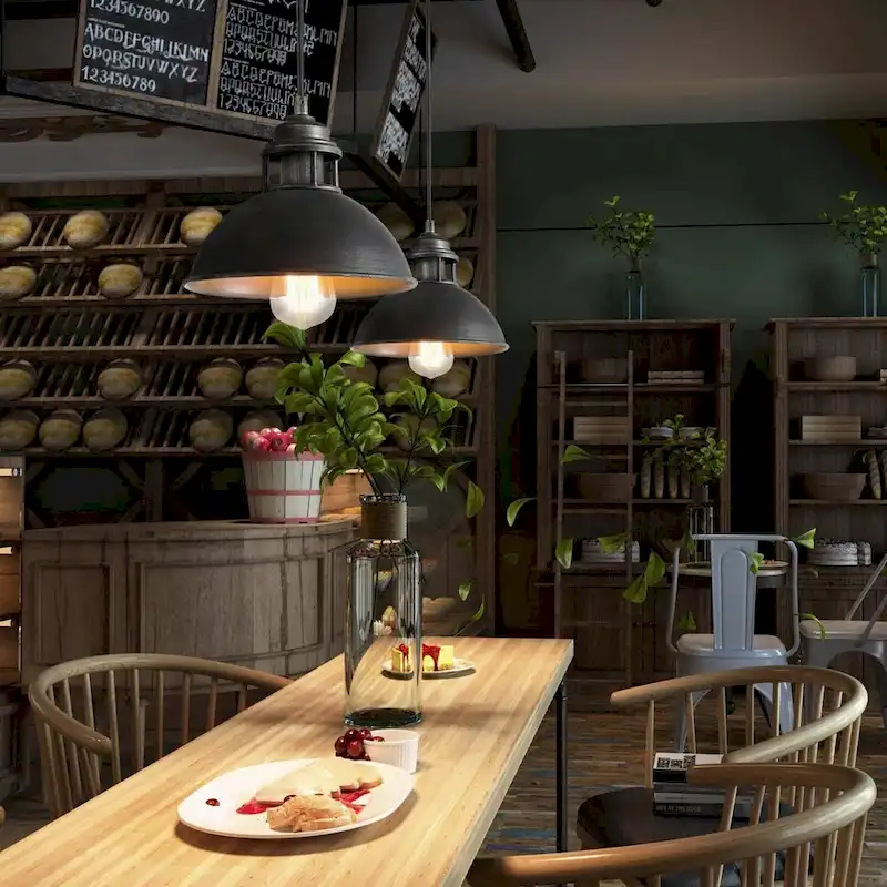 The Gray Barn Farmhouse 1-Light Dome Pendant Industrial Island Lights - D9  x H7.3