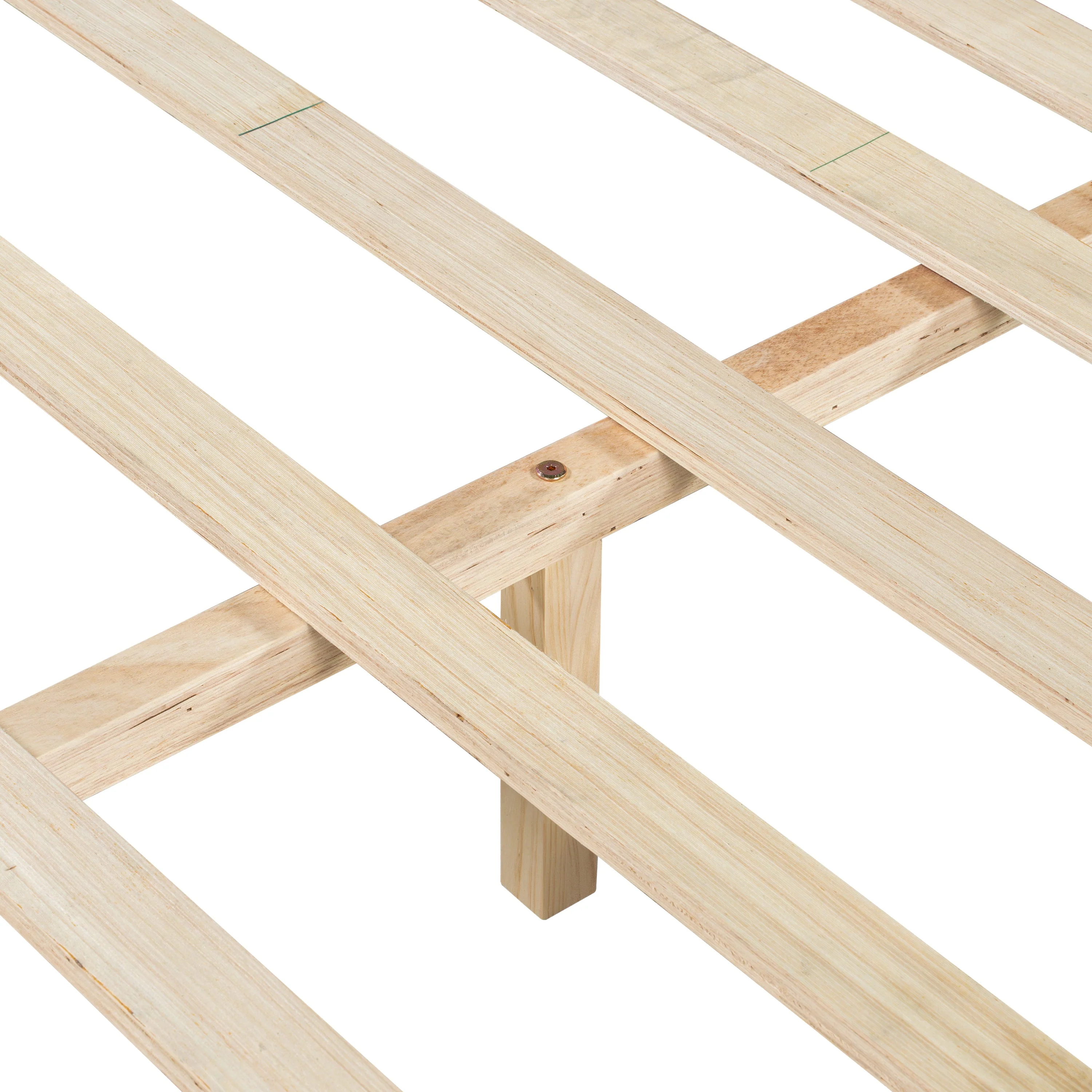 Mid Century Modern Wood and Upholstered Bedframe