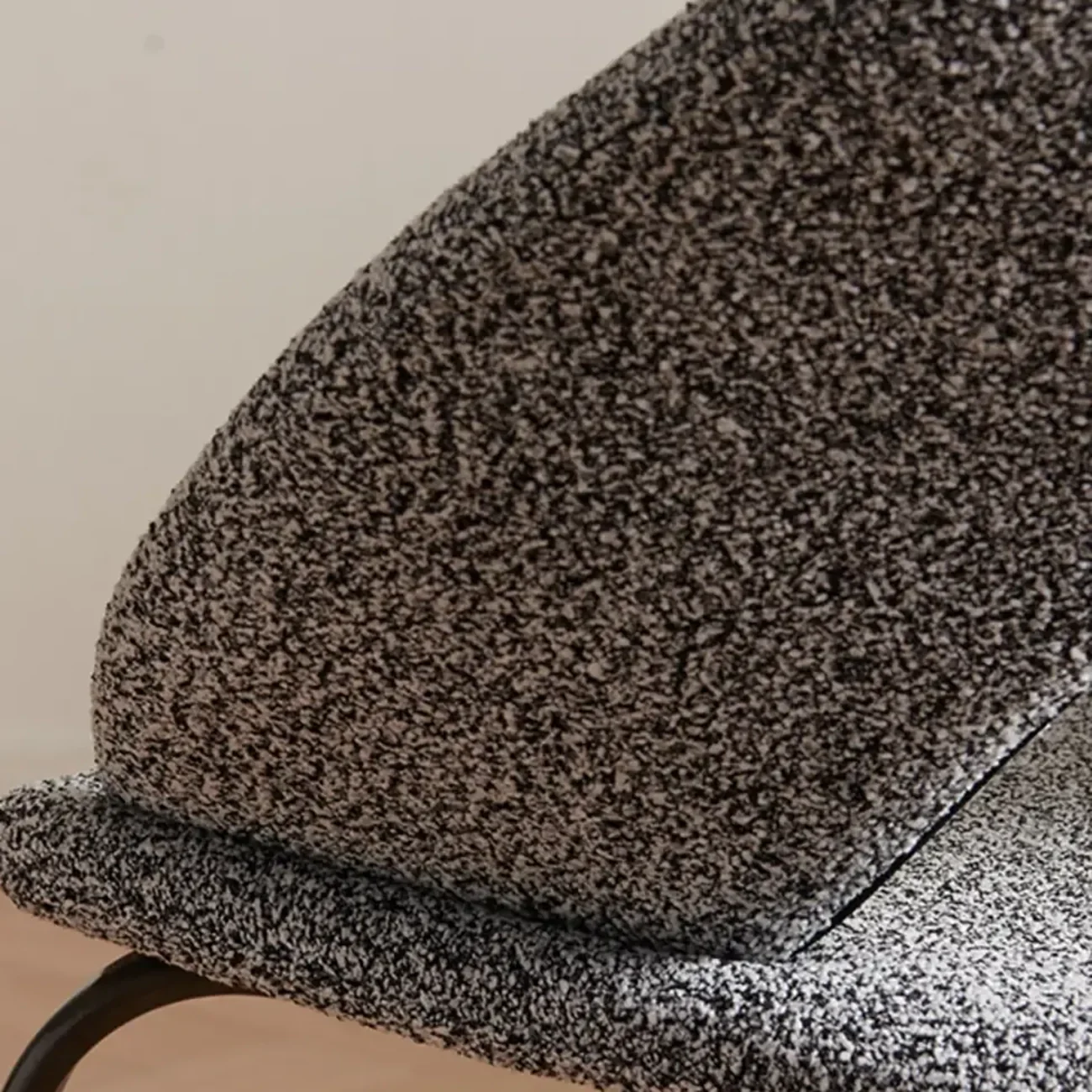 Mid Century Modern Linen Dining Chair with Steel Legs