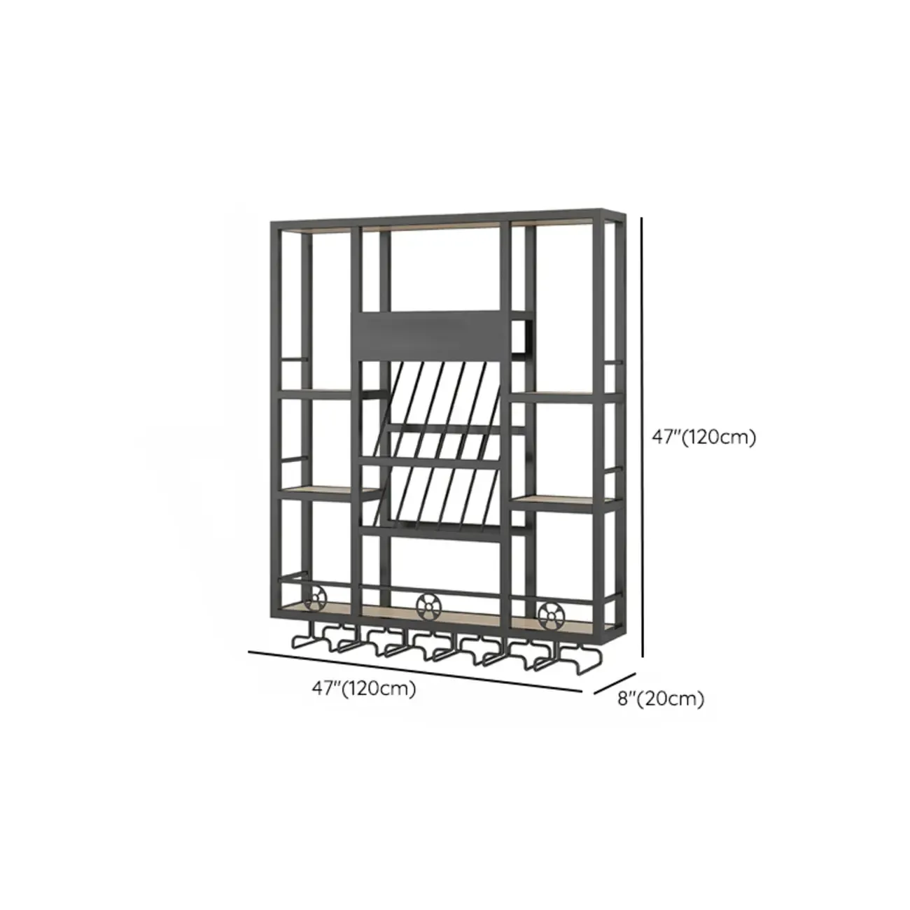 Wall-Mounted Metal Industrial Display Wine Rack