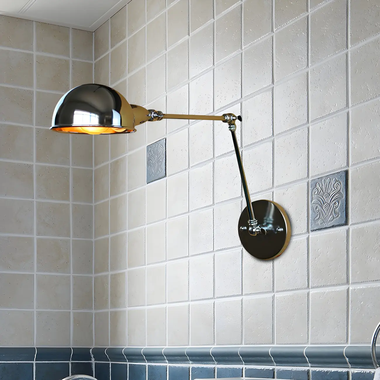 Retro Dome Metal Swing Arm Wall Light