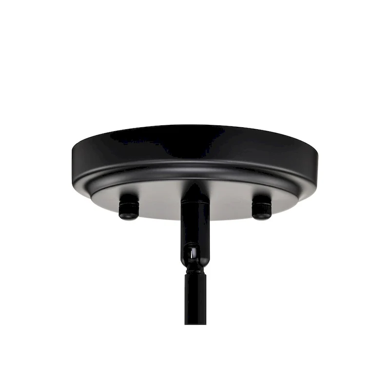 Daley 1-Light Matte Black Double Shaded Mini Pendant Light with Clear Glass and White Glass Shades