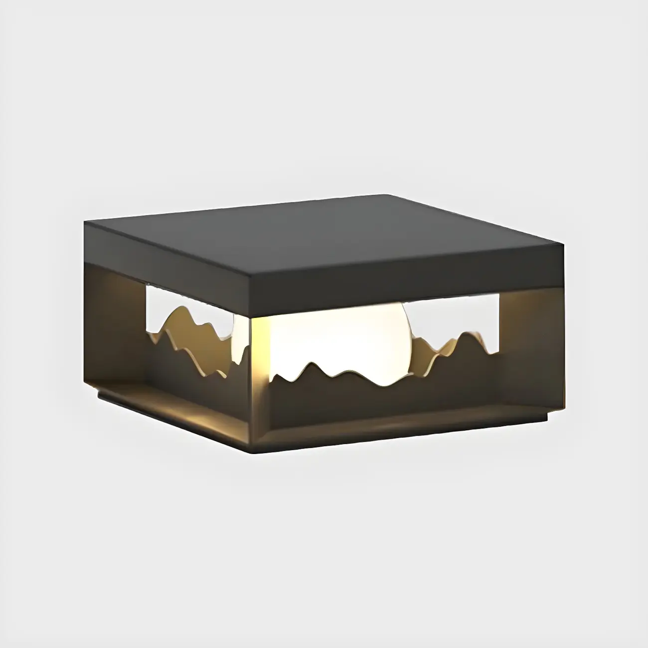 Elegant Stainless Steel Black Square Post Table Lamp