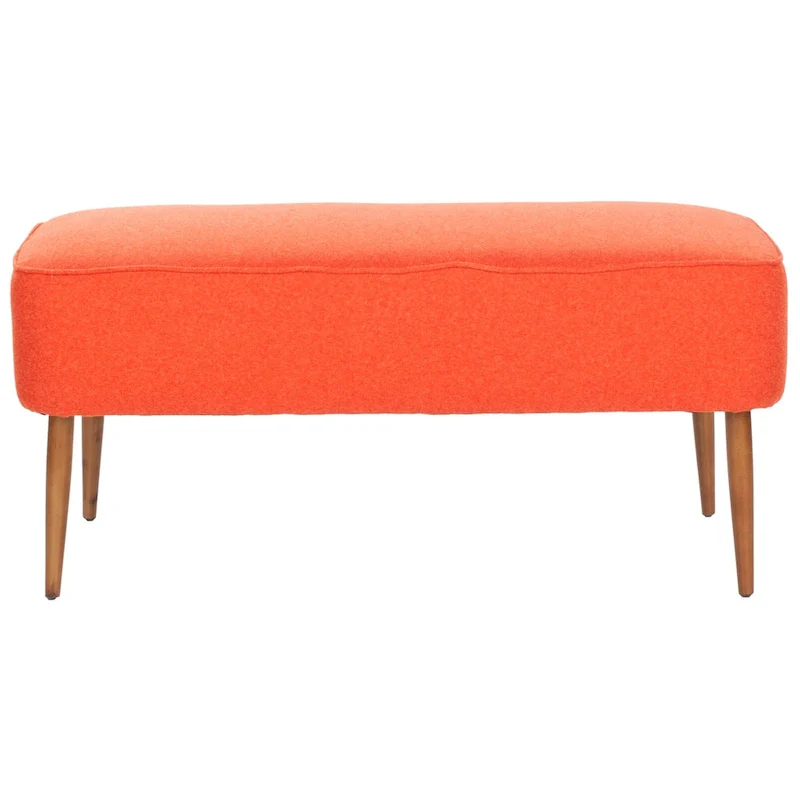 SAFAVIEH Ariane Mid Century Orange Wool Bench - 39.6 x 19.9 x 18.3 - 40Wx20Dx18H