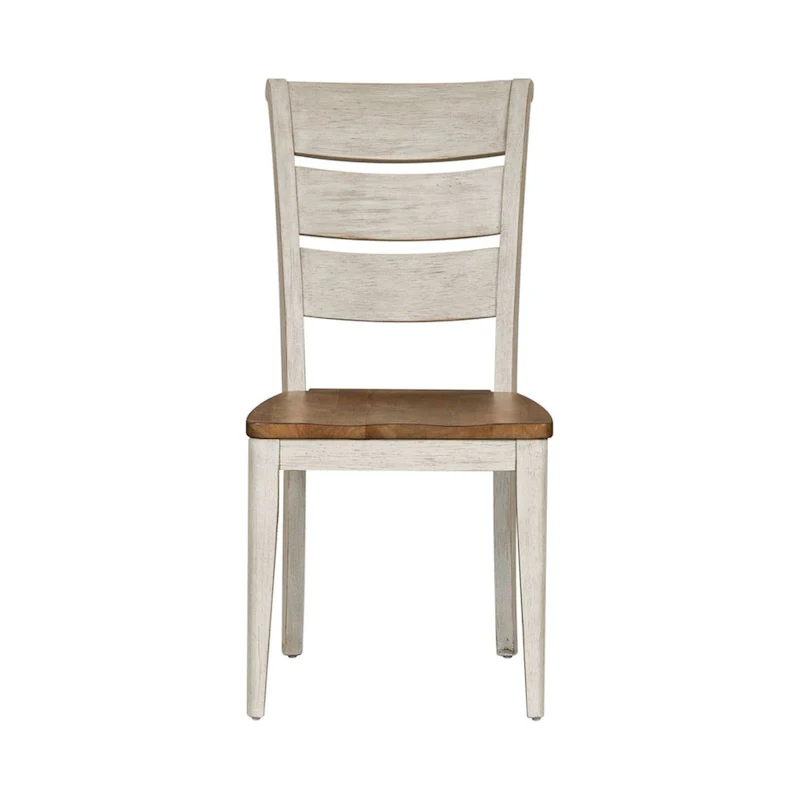 Farmhouse Reimagined Antique White Ladder Back Side Chair (Set of 2)