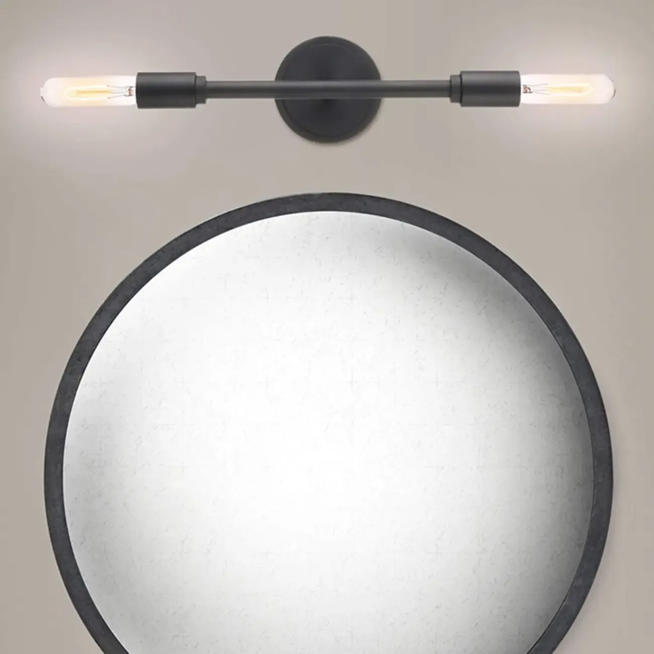 Industrial Black Metal 4-Light Cylinder Vanity Lights