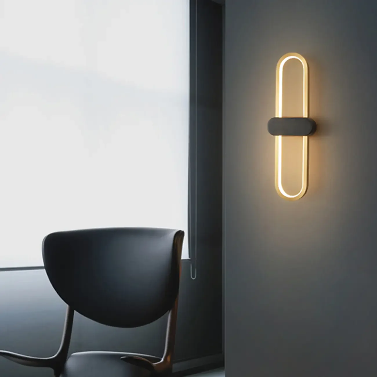 Modern Oval Wall Vanity Light with Silica Gel Shade