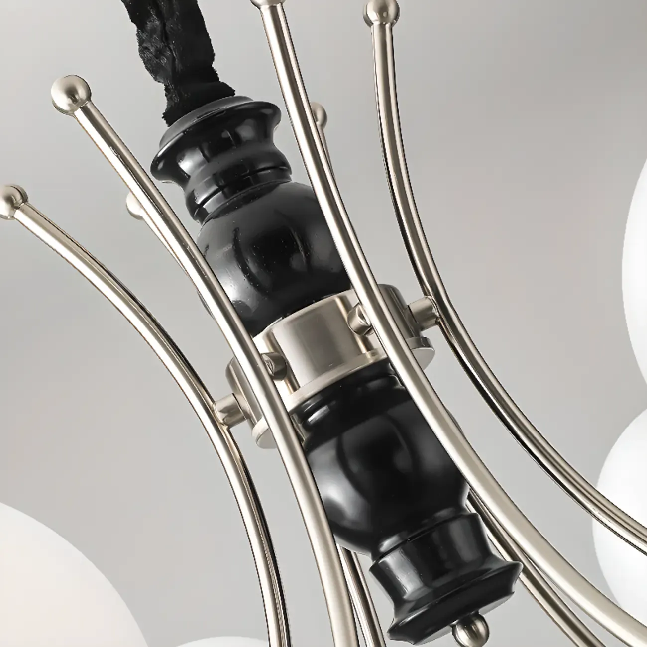 Multi-Light Globe Chandelier with White Glass Shades