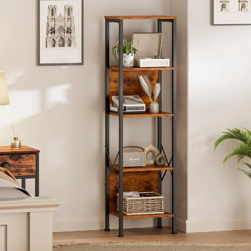 5 Tier Tall Bookshelf - 14.9D x 10.6W x 55.1H