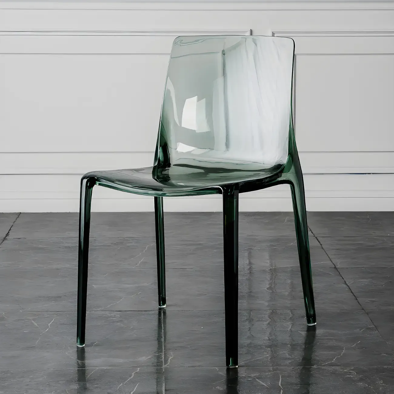 Amber Acrylic Armless Low Back Dining Chair