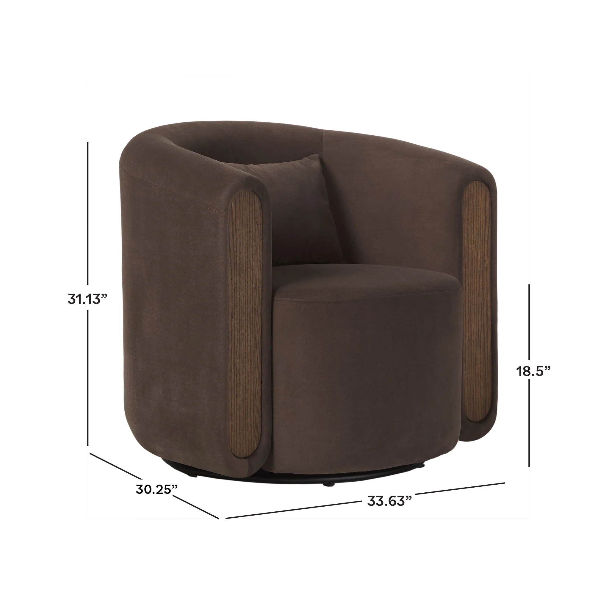 Chantelle Modern Upholstered Swivel Barrel Accent Chair