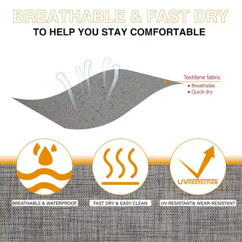 9-Piece Dining Set, 1 Extendable MetalTable and 8 Spring Motion Textilene Chairs