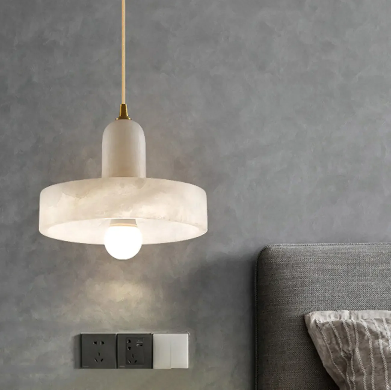 Modern Gold Metal Cylindrical Kitchen Island Pendant Light