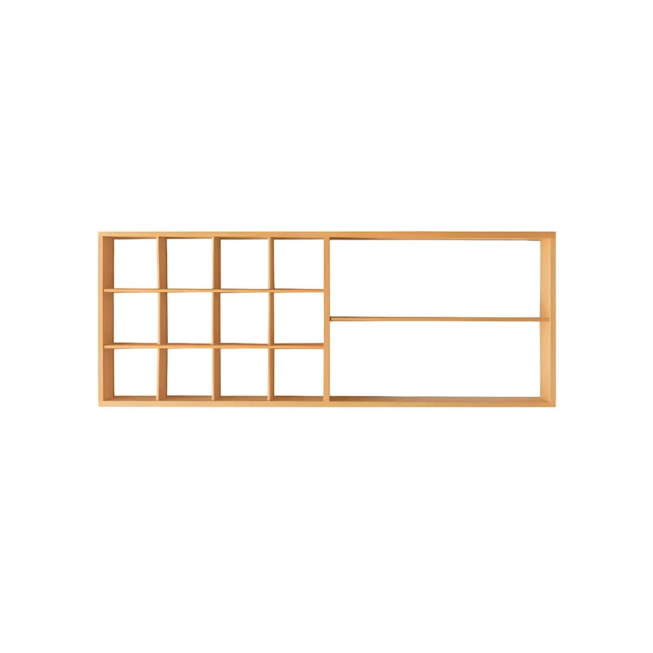 Rectangular Wood Wall-Mounted Open China Cabinet