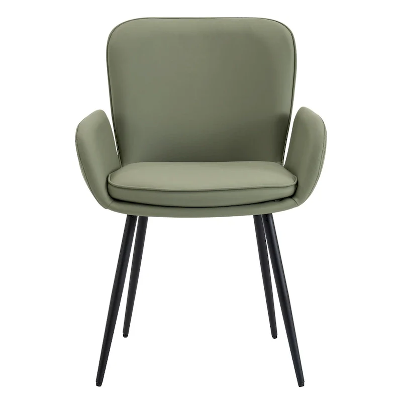 Set of 2 Cat-Scratch Resistant Dining Chairs with Gold Metal Legs