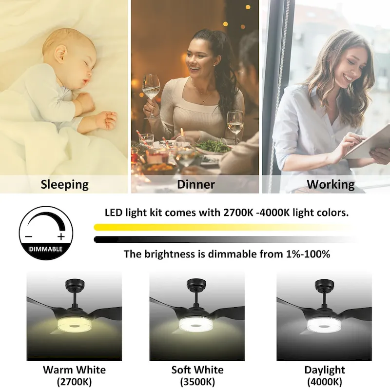 CARRO Felix 52  3-Blade Smart Ceiling Fan with Light and Remote.