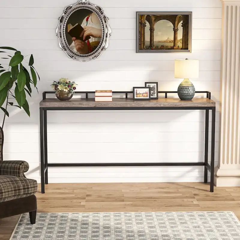 Console Table Behind Sofa Couch, 70.9 inch Long Narrow Entry Table