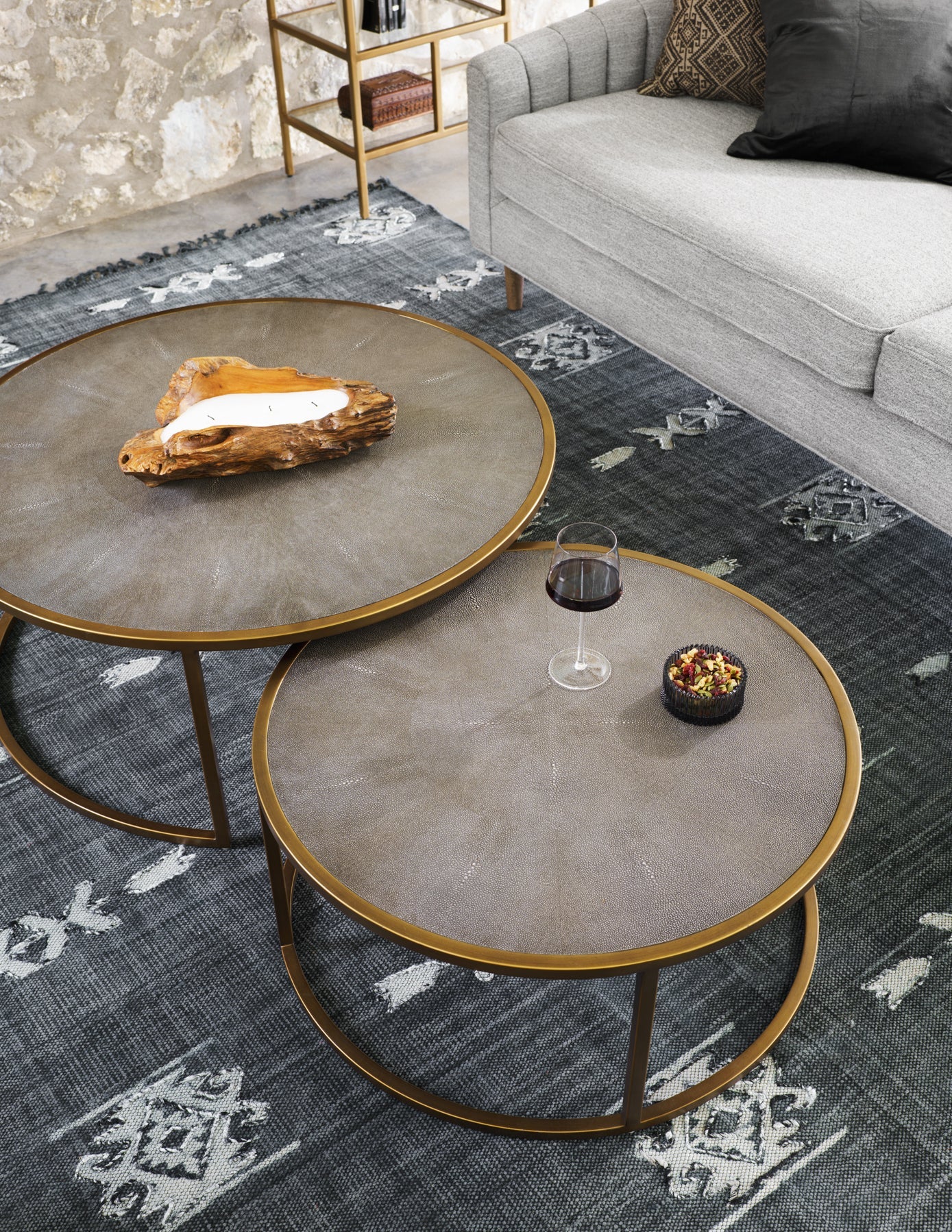 SHAGREEN NESTING COFFEE TABLE