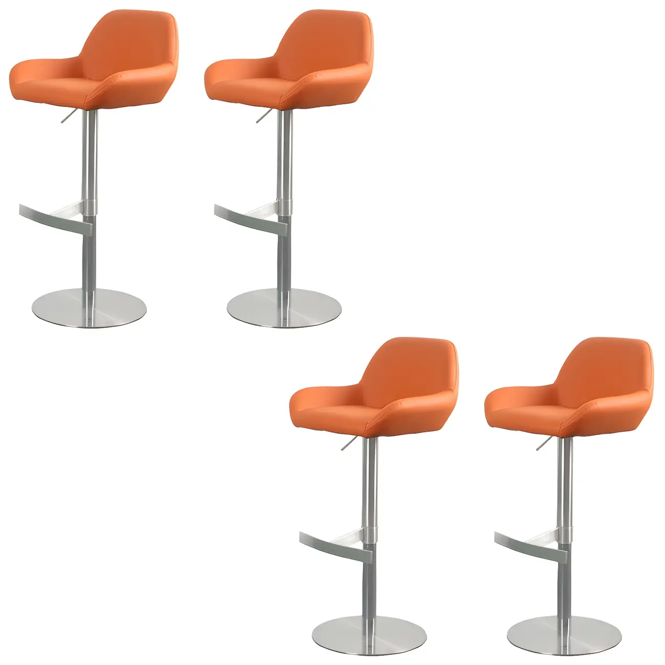 Glossy Metal Bucket Swivel Adjustable Bar Stools