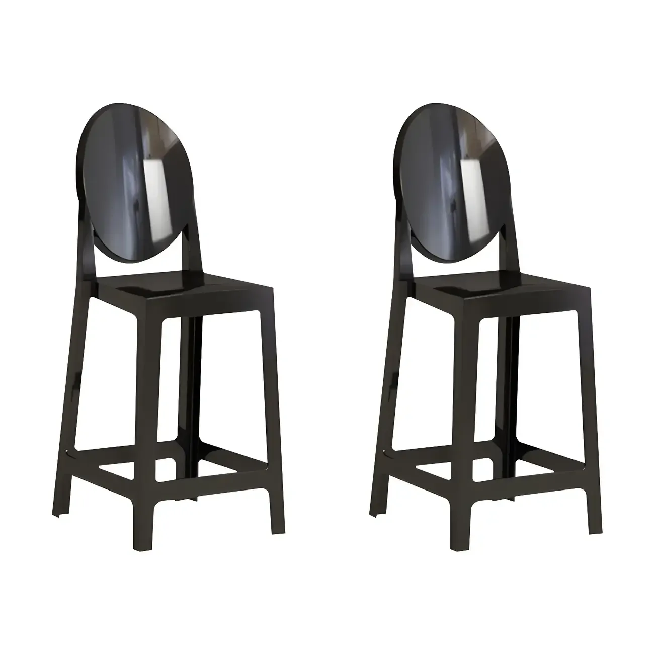 Modern Acrylic Smooth Elegant Circular Backrest Bar Stool