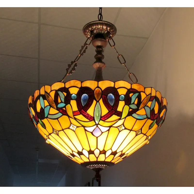 Copper Grove Cardrona Tiffany Style Victorian 3-light Pendant