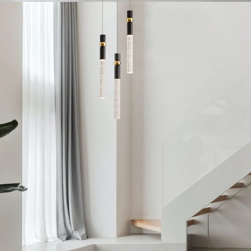 3-Light LED Crystal Pendant Light, Dimmable Ceiling Hanging Light Fixture