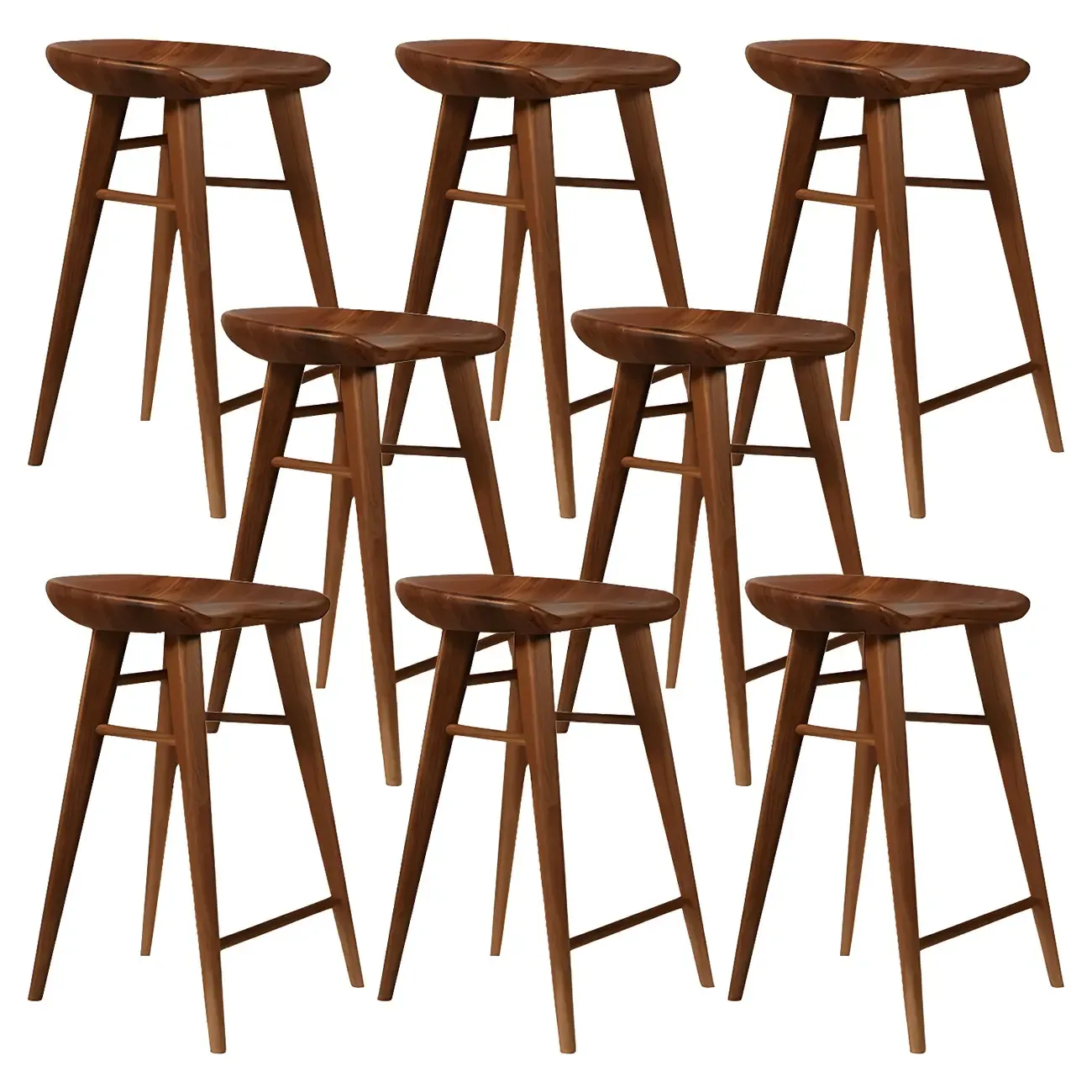 Counter Height Modern Wood Backless Bar Stool